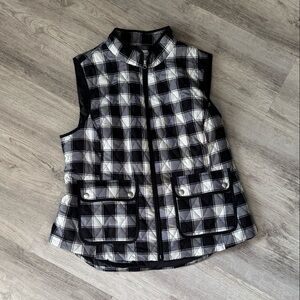 Black and white plaid vest